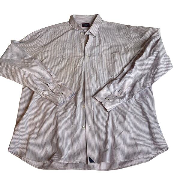 UNTUCKIT Orange Blue Striped Longsleeve Button Up Mens Dress Shirt 2XL - Picture 1 of 3